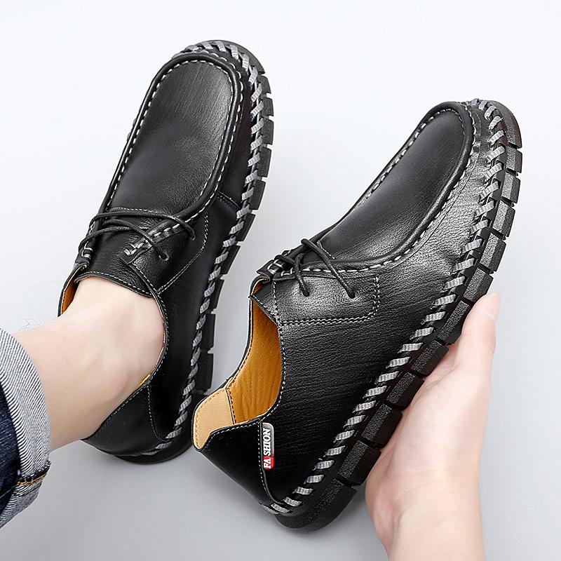 New Handmade Leather Men Shoes Casual Comfortable Men Loafers Leather Shoes Men Flats Hot Sale Outdoor Walking Shoes