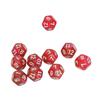 40pcs Polyhedral Dice Clear Numbers Waterproof Prevent Oxidation 12 Sided Dice Set for Game Teaching Red