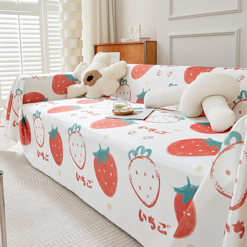 Ледяной шелк, чехол для дивана, лето, лето, милый мультфильм, полотенце для дивана, универсальный универсальный кожаный чехол для дивана, полное покрывало, одеяло