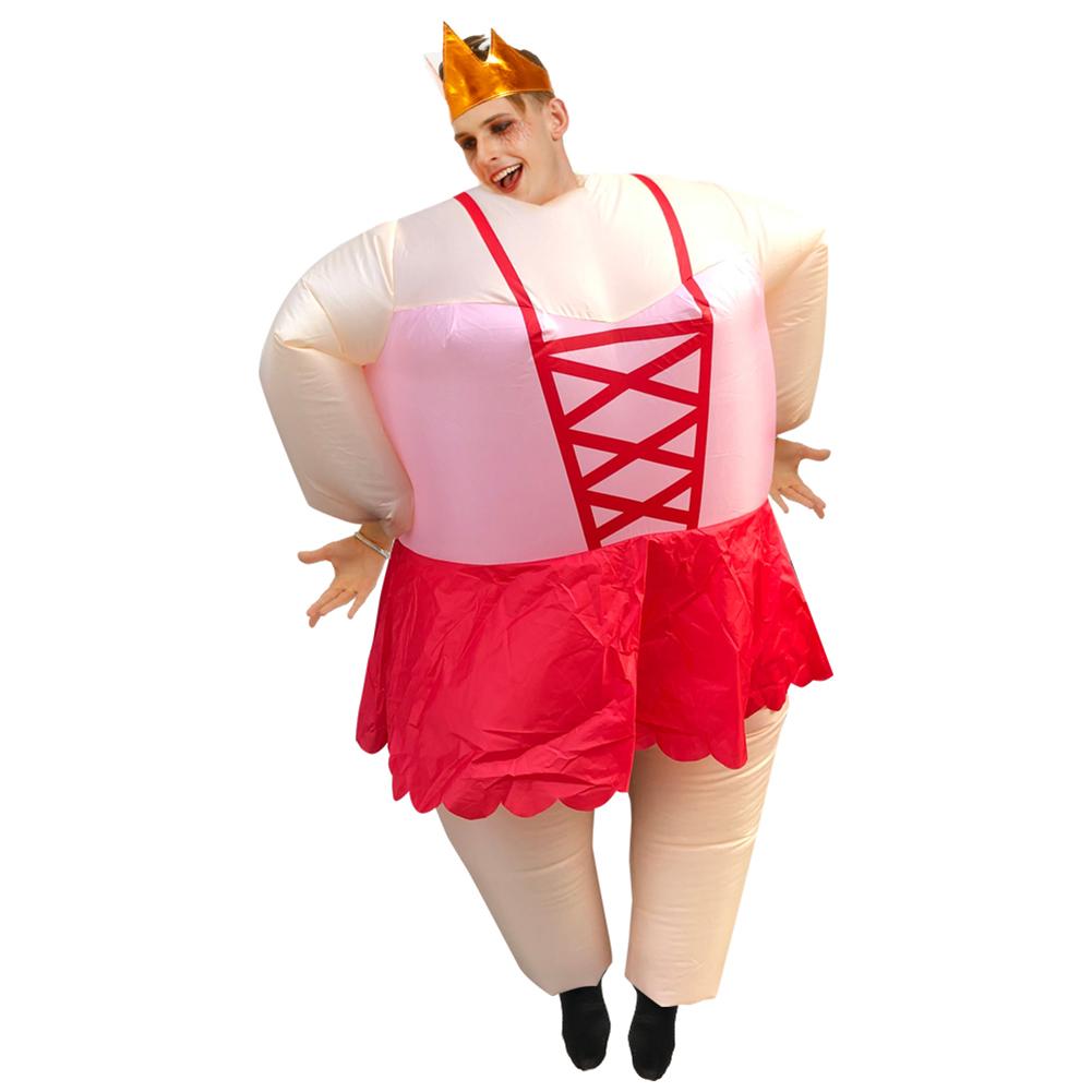 Inflatable Ballerina Costume for Adult Blow Up Funny Fat Suits Halloween Fancy Dress