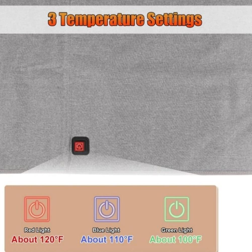 12В USB Подушка с подогревом для автомобильного сиденья с противоскользящим дизайном, три температурных режима для целенаправленного тепла для спины и бедер