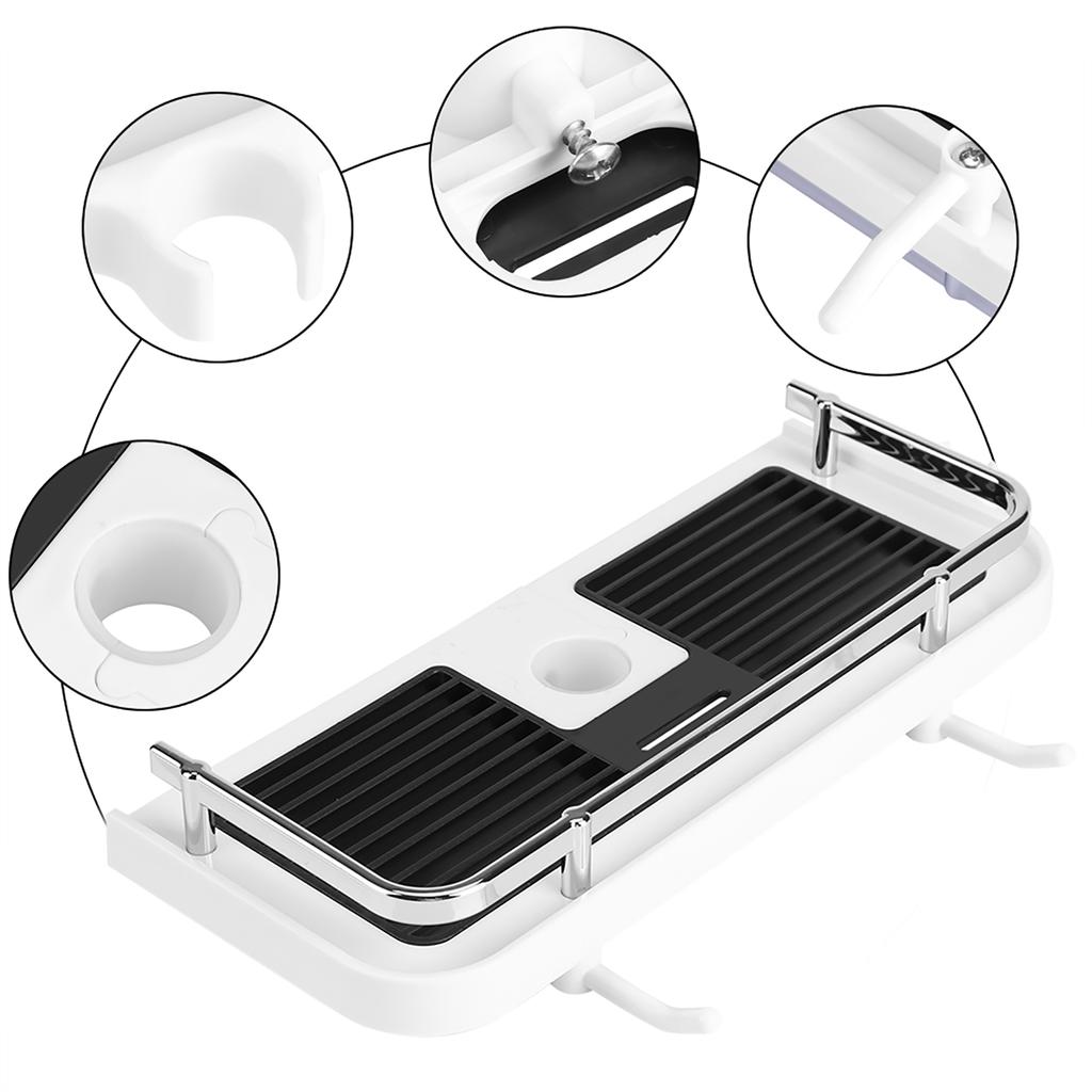 Полка для хранения душевого стержня из АБС-пластика, органайзер, держатель для лотка, практичный аксессуар для ванной комнаты