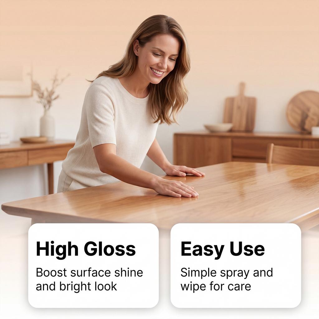 Beeswax Wood Care Spray Kit 120ml with Essential Oil Wax Sponge and Towel for Furniture Surface Maintenance and Cleaning
