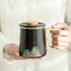 Thousand Miles Of Jiangshan Water Cup, Tea Cup, Tea Separation, Filtration With Lid, Office, Household Meeting, Personal Cup, Ceramic Large Capacity