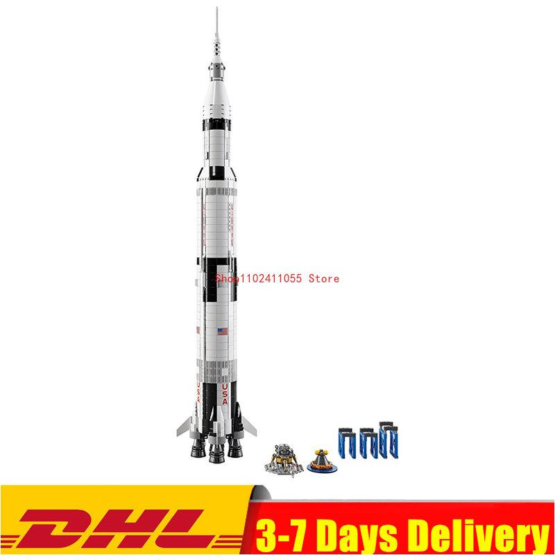 В наличии 37003 Apollo Saturn V Space Launch 60003 Apollo 11 Moon Space Rocket Lunar Lander Model Building Blocks Toy 10266 21309