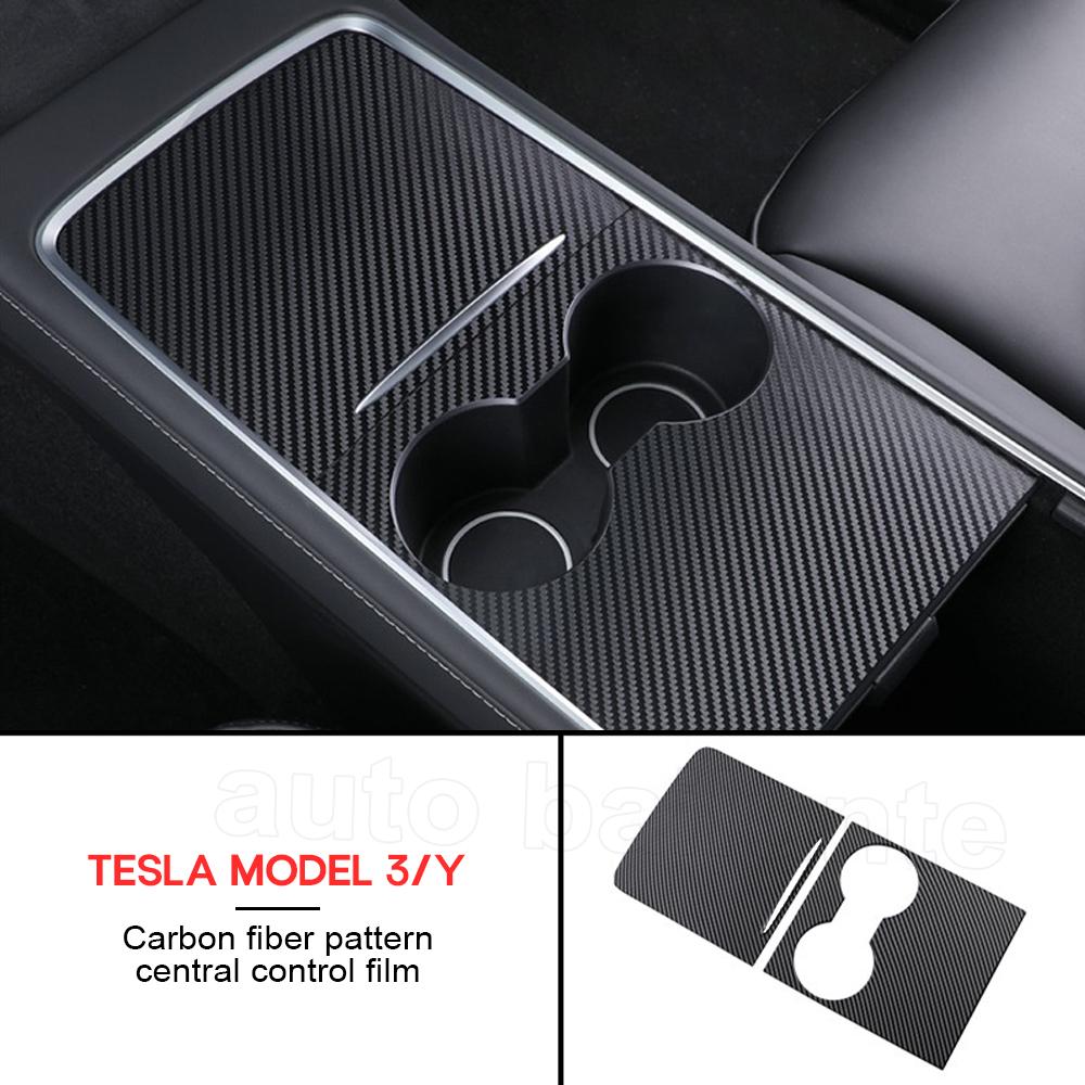 Защитная крышка центральной консоли автомобиля, наклейка из углеродного волокна на центральную панель управления для Tesla Model 3 Model Y 2022 2023