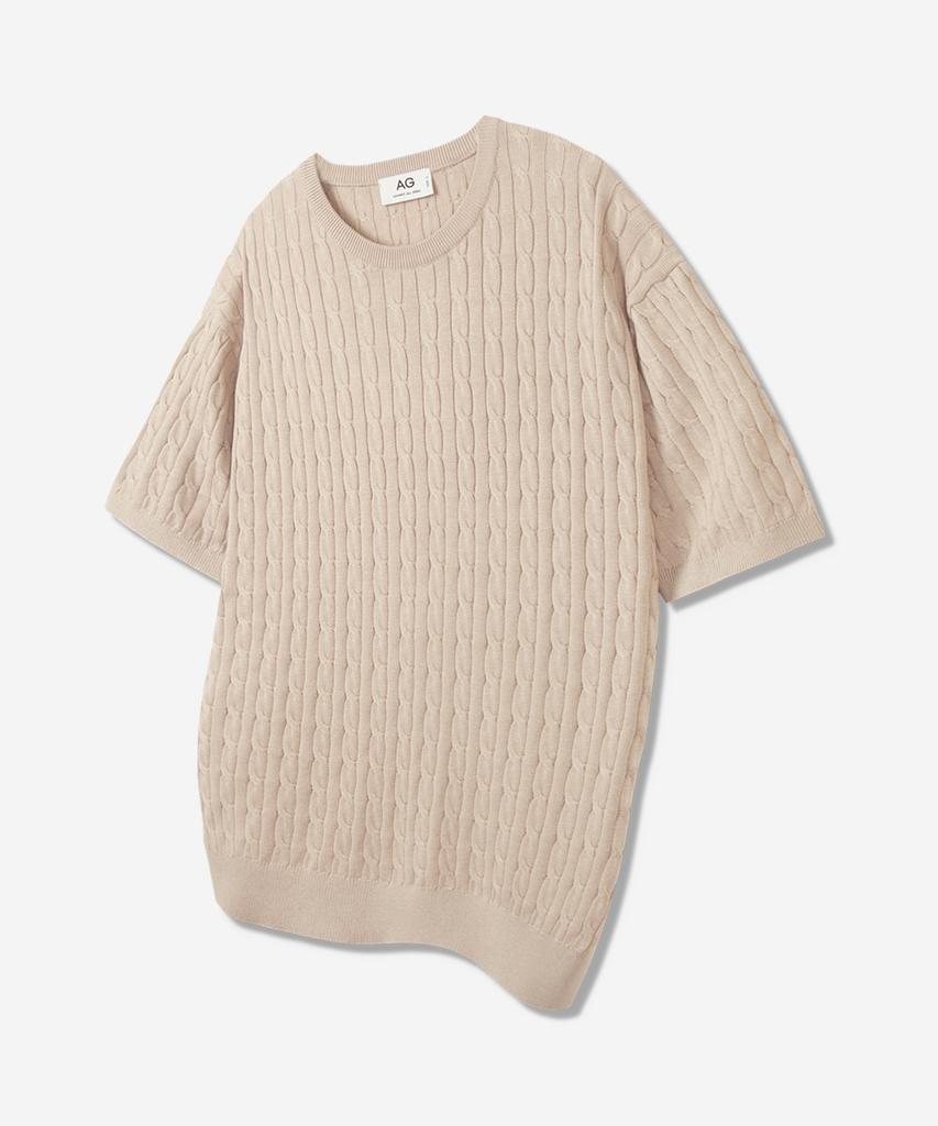 AGOD [2Pack] Cotton Modal Washable Crew Neck Cable Knit - 6 Colors