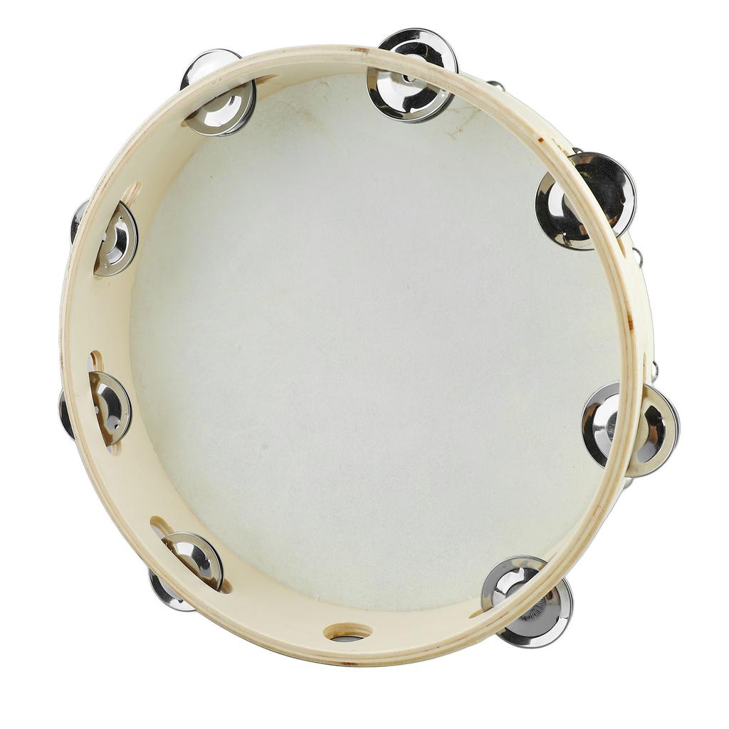 Бубен для детей и взрослых, хлопающий в ладоши, музыкальная развивающая игрушка для раннего обучения, цвет дерева, белый край, 10 дюймов