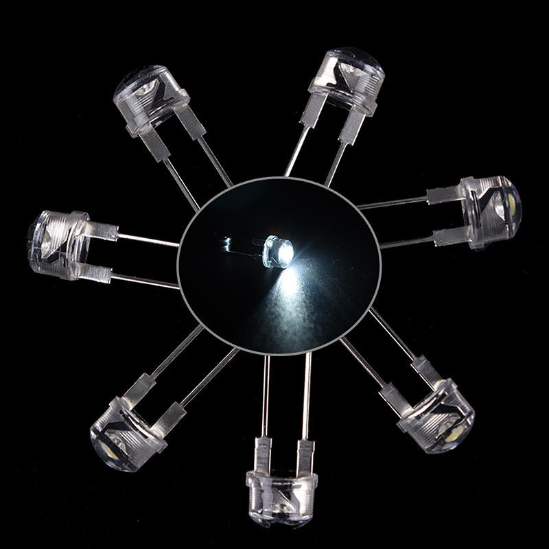 50 шт./лот 8 мм супер белая яркая соломенная шляпа яркая лампа с диодом