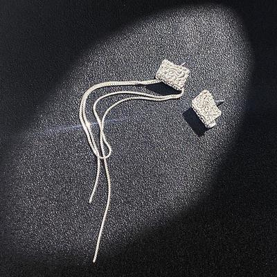 Серьги-кисточки Lava Square Длинные асимметричные серьги Круглые серьги из фольги Новый тренд