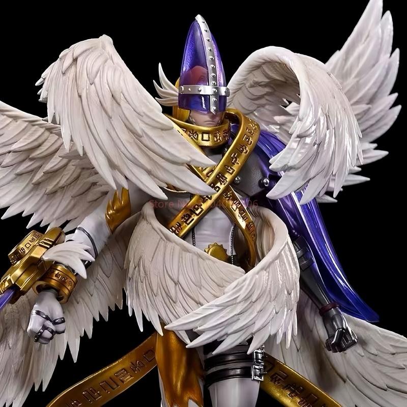 22cm/8.6in Anime Digimon Adventure Figure Entirely Body Holy Angemon Action Figures Statue Collection Model Toy Ornament Gifts