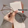 Женские модные готовые фотохромные очки для близорукости, блокирующие синий свет, мужские очки унисекс в ретро-стиле с минусовыми диоптриями, диоптрийные очки