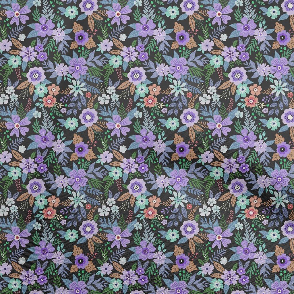 oneOone Cotton Flex Brown Fabric Asian Floral Sewing Material Print Fabric By The Yard 40 Inch