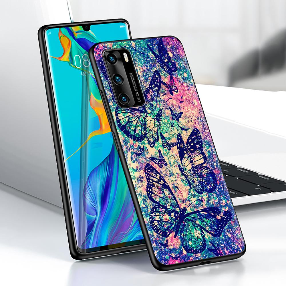 Чехол с изображением подсолнуха Мандала для Huawei P30 P Smart Z P40 Lite E P20 Y7 Y9 2019 Honor 8X Play 9A 50 20 9X Pro, черный мягкий чехол для телефона