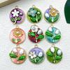 Monet Garden Retro 3D Flower Round Earrings - Women's DIY Alloy Jewelry