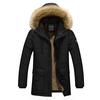 Winter Men's Cotton-padded Coat Medium and Long Coat Men's Thickened Hooded Large Size