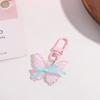 Sweet Butterfly Keychain Resin Ribbon Bow Keyring Lovely Jelly Butterfly Pendant  Couple