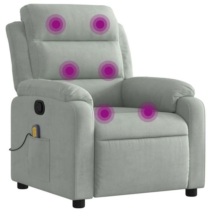 VidaXL Fauteuil de Massage Inclinable, Chaise avec Repose-pieds, Siège avec Dossier et Accoudoirs Salle de Séjour, Moderne, 373511
