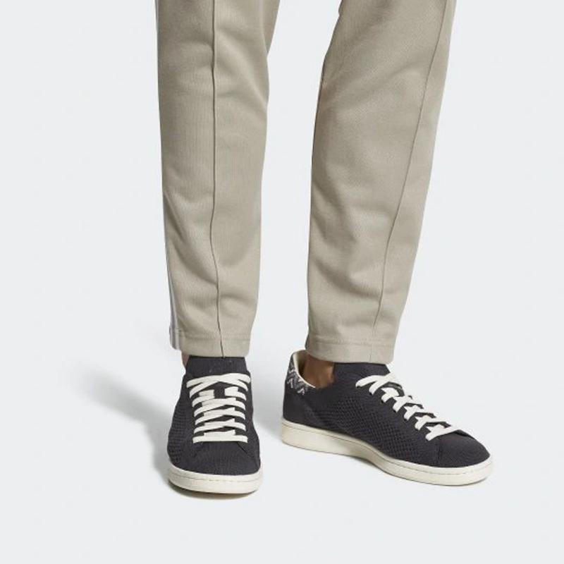 adidas Кроссовки унисекс Stan Smith Primeknit Low-Top, оригинальные, черные, белые CQ2651