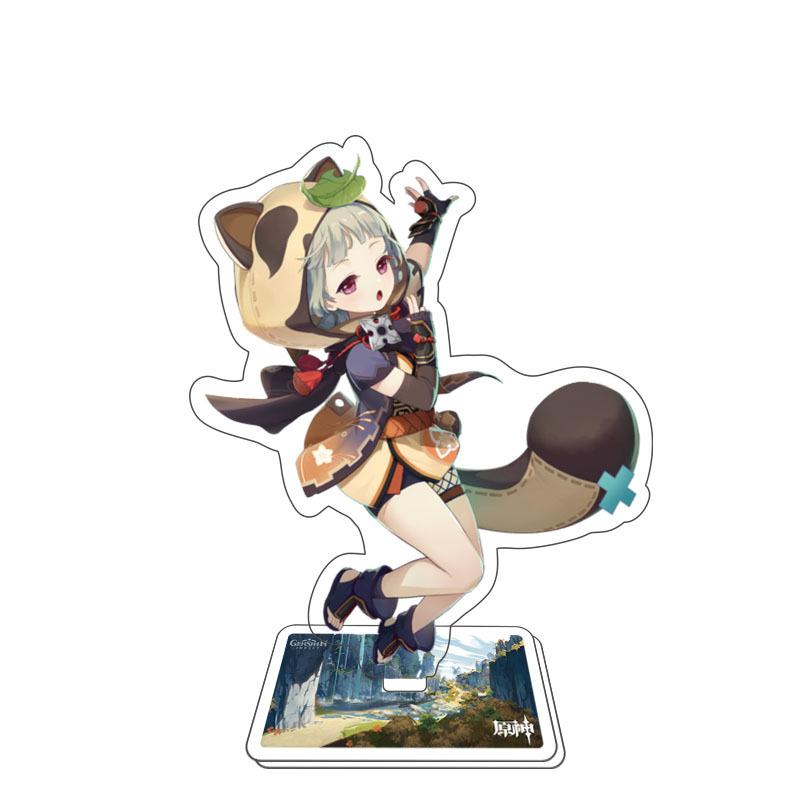 Игра Genshin Impact Стенд для фигурки Модель Игрушка 15 см Кэцин Шэнь Хэ Аратаки Итто Акриловая пластина с фигуркой Настольное украшение Подарок