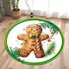 Рождественское имбирное печенье Круглый ковер Декор для Рождества Моющийся ковер для патио Идеально для декора гостиной и спальни