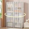 Multi-layer Storage Rack Dustproof Wardrobe Storage Cabinet Multifunctional with Curtains Portable Clothes Organizer Cabinet