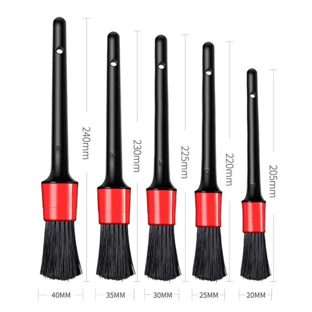 5PCS Car Brushes Car Detailing Brush Set Long Soft Bristle For Car Cleaning Detailing Brush Dashboard Air Outlet Wheel Brush
