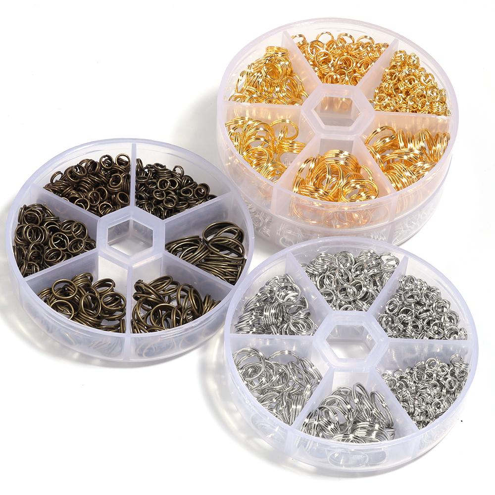 690pcs/box Metal Open Jump Rings Kits Double Loops Split Rings Connectors For Jewelry Making Findings DIY Bracelet Accessories