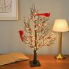 Винтажное светящееся дерево с птицами Светодиодная лампа-елка Регулируемые ветви Теплые светящиеся ветви Хэллоуин Рождественские украшения