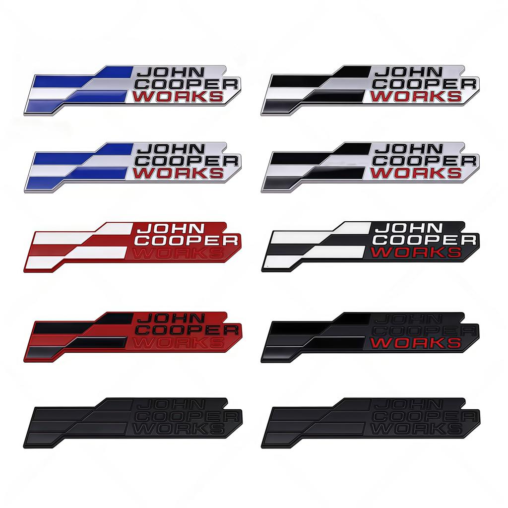 3D JCW John Cooper Works Metal Badge Sticker Front Grill Rear Trunk Emblem Decal