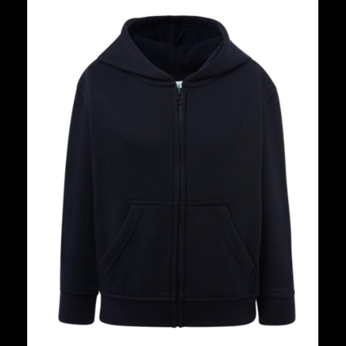Navy Blue Children's Hooded Zip-up Jacket - - Blue