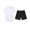 Li-Ning Однотонная футболка с коротким рукавом и круглым вырезом, простая, дышащая, быстросохнущая, удобная, универсальная, шорты, повседневный спортивный комплект ATSS069-11+YKSV147-2