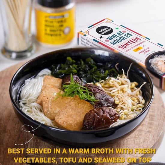 Urban Platter Somyeon Wheat Noodles, 250g (Thin Korean Noodles, Chewy Texture, Oriental Style, Product of Korea)