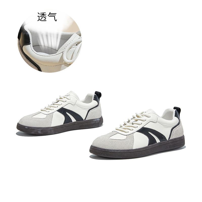 Кожаные женские осенние новые универсальные повседневные туфли на плоской подошве, спортивная обувь, женская легкая обувь для города