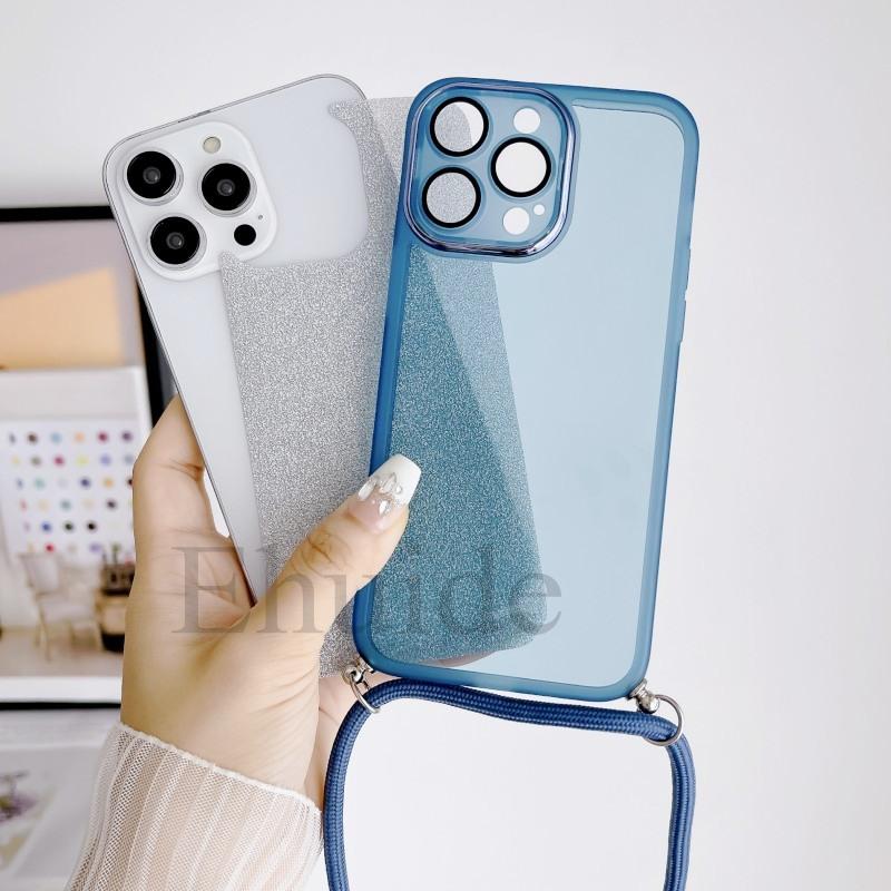 Чехол-кошелек на шею с ремешком через плечо для Xiaomi Mi 14T 13T 12T 15T Pro POCO X7 F7 F6 X6 Redmi 15, защитный чехол с блестками для камеры