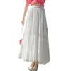 Double-Sided Long Lace A-Line Pleated Skirt for Women - 2025 Collection