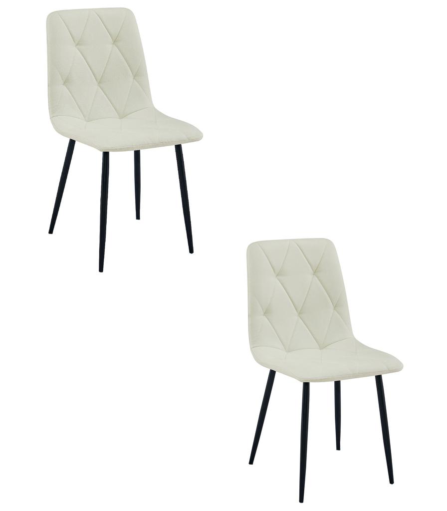 LIBRA chair - beige fabric / black legs x 2