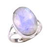 Кольцо из стерлингового серебра 925 пробы с натуральным радужным лунным камнем, размер 7 q6l08
