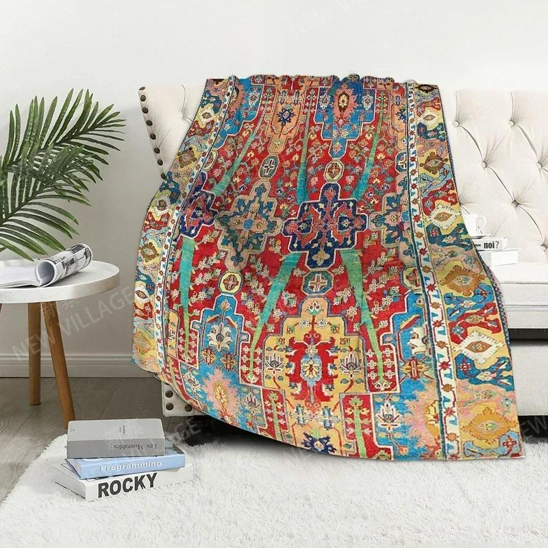 Плед диванный для коленей теплый зимний покрывало на кровать накидка Декор бохо теплый флис скандинавский винтажный марокканский мягкий и ворсистый