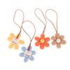 3D Color Six-Petal Flower Name Sticker Pendant Fabric Flower Doll Anti-Lost Lanyard Luggage Tag Charm Keychain Bag Decor Toys