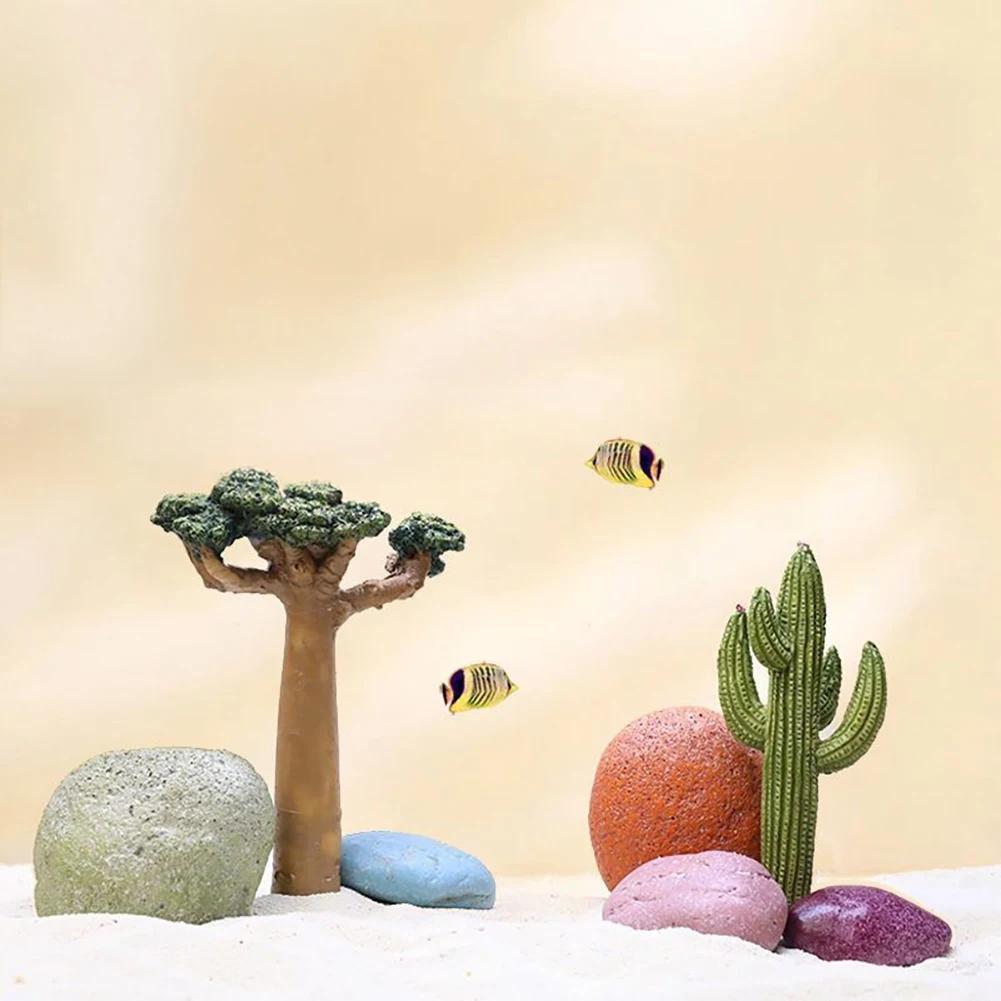 Desktop Micro Landscape Ornament Artificial Simulation Cactus Fake Plants Aquarium Decor Fish Tank Landscape