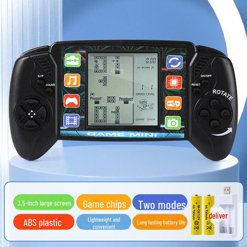 Классическая ностальгическая портативная игровая консоль Tetris с большим экраном - творческая обучающая игрушка для детей