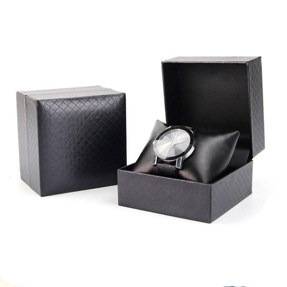 Protective Wristwatch Display Case PU Leather Travel Jewelry Organizer for Men Gift