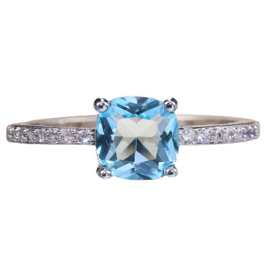 Женское кольцо с гальваническим покрытием, легкий квадратный цирконий, женское кольцо, ювелирный аксессуар