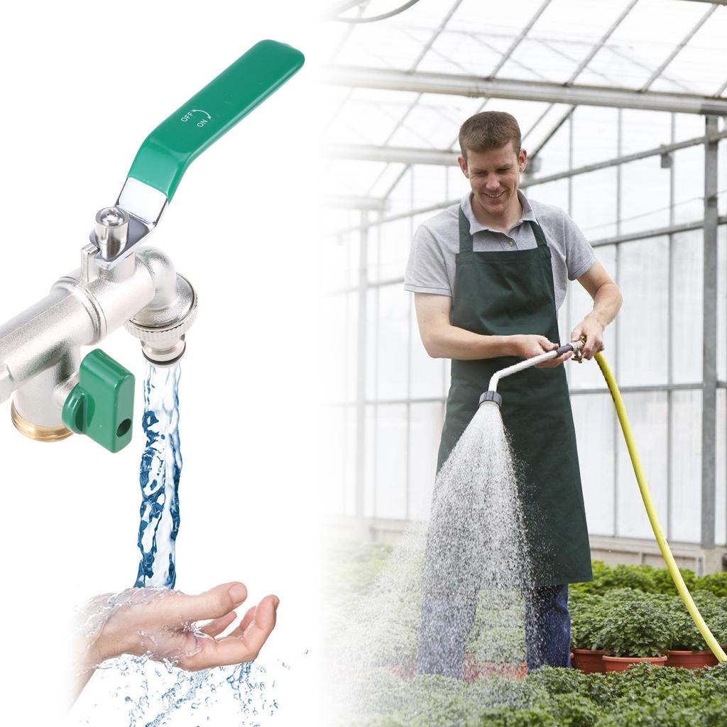 Промышленный садовый кран с адаптером для шланга, двойное управление, садовый шланг, модернизация, подходит для дома и промышленности