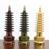 Фен-шуй 9-уровневая 3D-модель китайской пагоды Вэньчан, башня, сувенир, статуэтка, украшение для дома, изделия из металла ручной работы