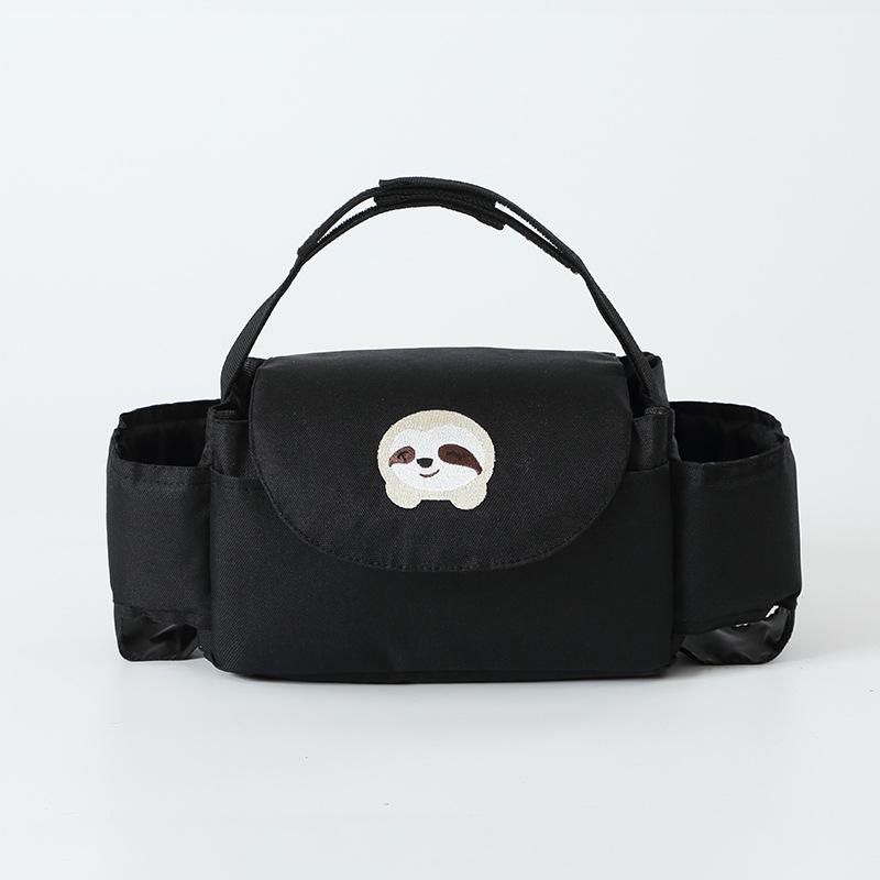 Cartoon Animal Storage Bag Floral Print Striped Multipurpose Mummy Bag Hanging Basket for Baby Carriage