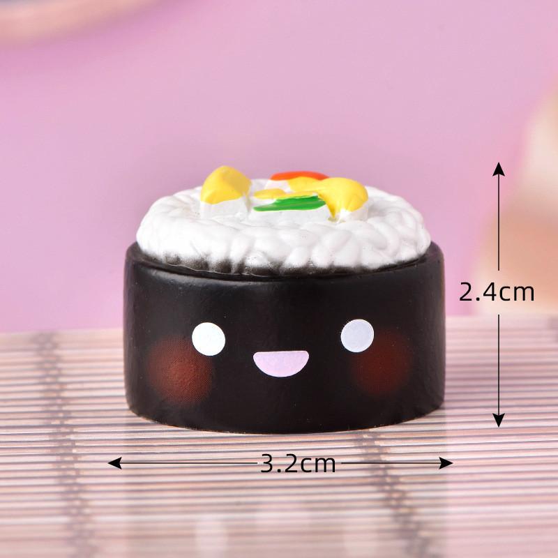 Charming Resin Craft Cartoon Avocado Sushi Figurines Adorable Miniature Ornaments