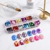 Laser Shiny Nail Glitter Flakes 12-Grid Nail Decoration Accessories  French Manicure