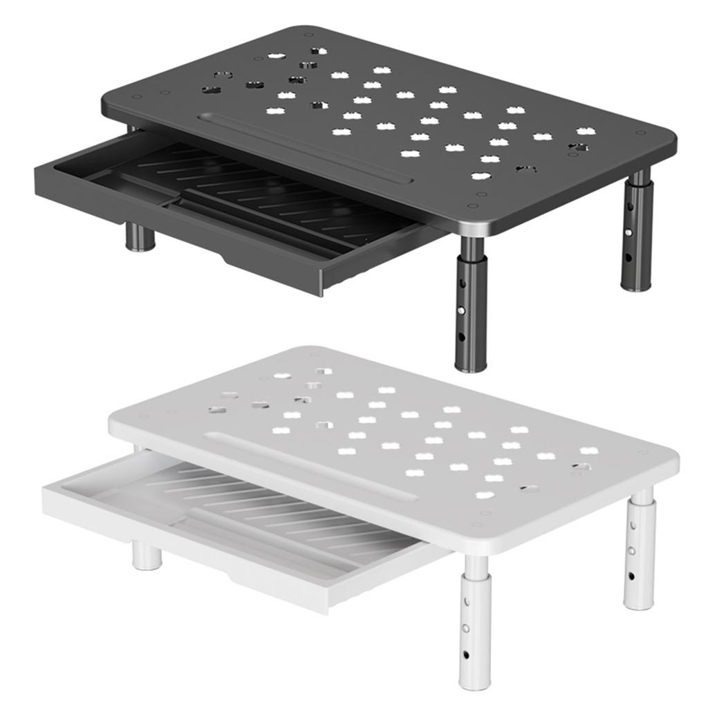 Подставка для монитора компьютера с регулируемой высотой (3 уровня), подставка-органайзер для стола с ящиком для офиса, дома, школьных принадлежностей